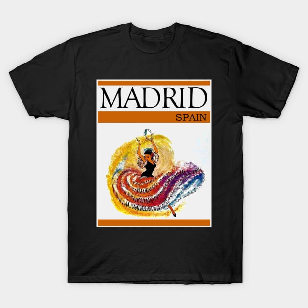 Madrid Spain Vintage Travel Advertising Print T-Shirt by posterbobs